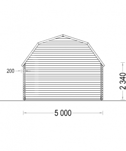 Koka garāža Mississippi 30 m² (5 m x 6 m), 44 mm