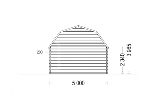 Koka garāža Mississippi 30 m² (5 m x 6 m), 44 mm
