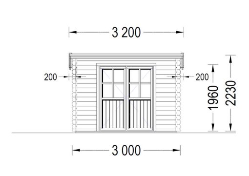 Mazā māja MALTA 9 m² (3 m x 3 m), 34 mm