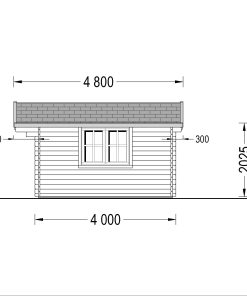 Dārza māja Dreux 16 m² (4 x 4 m), 44 mm