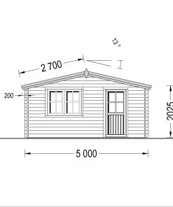 Dārza māja Dreux 20 m² (5 x 4 m), 44 mm