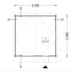 Dārza māja Dreux 25 m² (5 m x 5 m), 44 mm