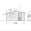 Dārza māja Dreux 25 m² (5 m x 5 m), 44 mm