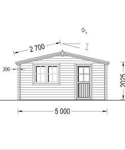 Dārza māja Dreux 25 m² (5 m x 5 m), 44 mm