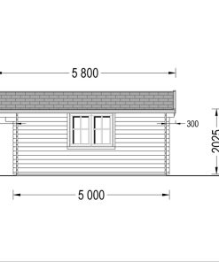 Dārza māja Dreux 25 m² (5 m x 5 m), 44 mm