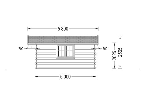 Dārza māja Dreux 25 m² (5 m x 5 m), 44 mm