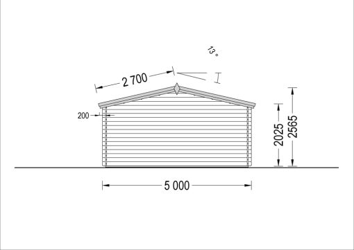 Dārza māja Dreux 25 m² (5 m x 5 m), 44 mm