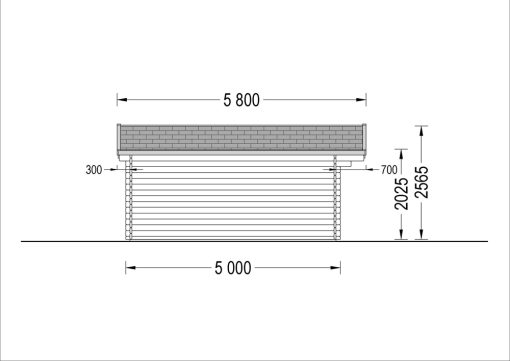 Dārza māja Dreux 25 m² (5 m x 5 m), 44 mm