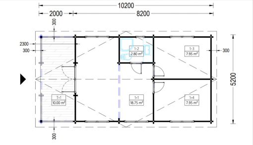 Vasarnīca Hymer 42 m² + 9 m² terase, 44 mm