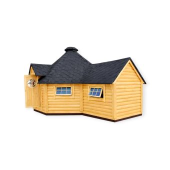 Grila namiņš 16,5 m2 ar 2,5 m piebūvi