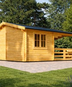 6×6 Dārza mājiņa ar terasi OLIVIA