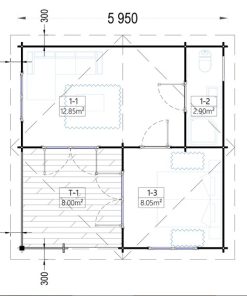 6×6 Dārza mājiņa ar terasi OLIVIA