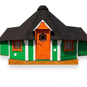 Kempinga kabīne 16.5 m² ar 2 pagarinājumiem