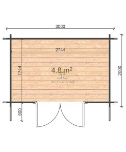 Dārza nojume EDITH (3 m x 2 m), 6 m², 28 mm