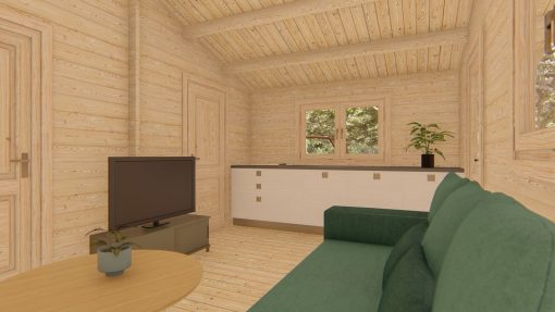 Dārza mājiņa EKO 5 m x 5.7 m 44 mm