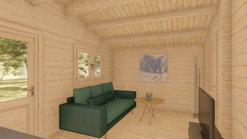 Dārza mājiņa EKO 5 m x 5.7 m 44 mm