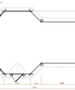 Grilla Mājiņa 16.5 m² ar 4 m platu pagarinājumu - PLĀNS