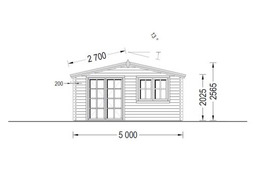 Dārza māja Wissous 15 m² (5 x 3 m), 34 mm