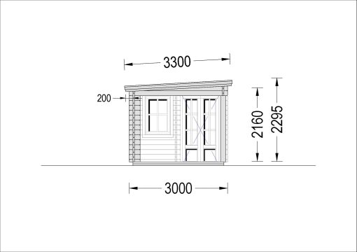 Dārza māja KATERINA (28 mm), 5×3 m, 7.5 m² + 7.5 m²