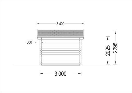Dārza māja ADAM (44 mm), 3×3 m