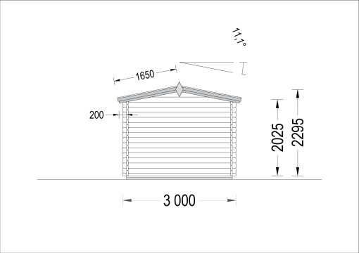 Dārza māja ADAM (44 mm), 3×3 m