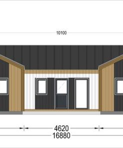 SCARLET koka māja 139 m² (16,9 × 14,2 m), 44 mm + apšuvums