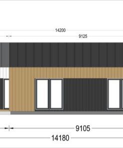 SCARLET koka māja 139 m² (16,9 × 14,2 m), 44 mm + apšuvums