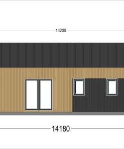 SCARLET koka māja 139 m² (16,9 × 14,2 m), 44 mm + apšuvums