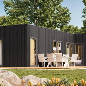 Siltināta māja NORDIC-L 5.74 × 11.94 m