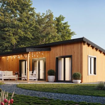 Siltinata moderna koka māja Verno 7.74 × 5.34 m