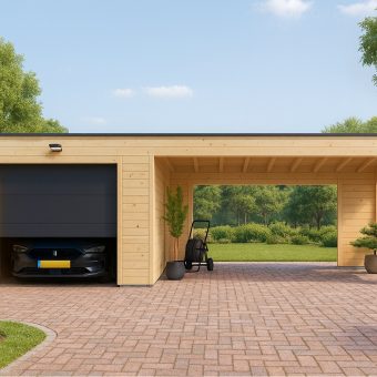 Garāža BIZON 24 m² + 36 m² Nojume – 44 mm + 100 mm + 19 mm