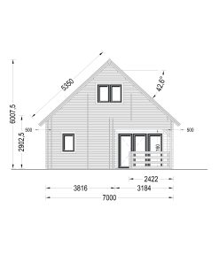 Divstāvu koka māja DORIS (80 m²) | 44+44 mm dubultās sienas