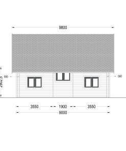 Divstāvu koka māja DORIS (80 m²) | 44+44 mm dubultās sienas