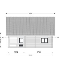 Divstāvu koka māja DORIS (80 m²) | 44+44 mm dubultās sienas