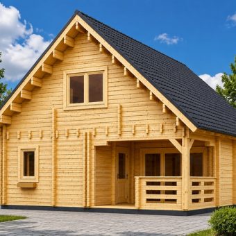 Divstāvu koka māja DORIS (80 m²) | 44+44 mm dubultās sienas