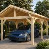 Koka auto nojume Carport-Niki (23 m²) | Divslīpju jumts